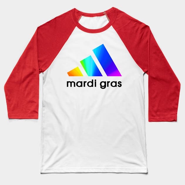 Mardi Gras rainbow stripe Baseball T-Shirt by long_walker